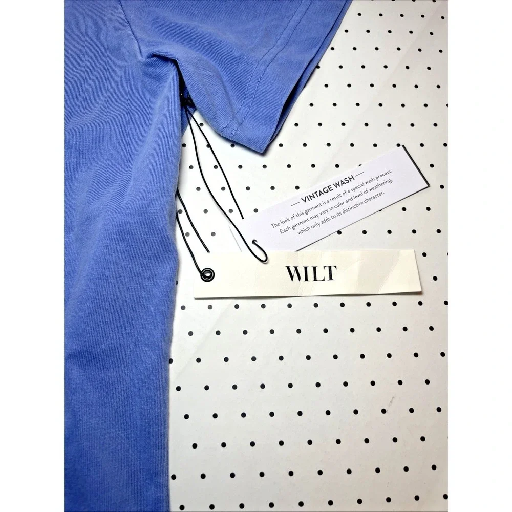 WILT Vintage Wash Pocket Tee XL NWT Periwinkle Blue Garment Dyed T Shirt - Picture 5 of 10